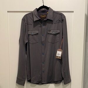 Holler Brothers men’s stockman stretch. Snap shirt in varsity Heather.